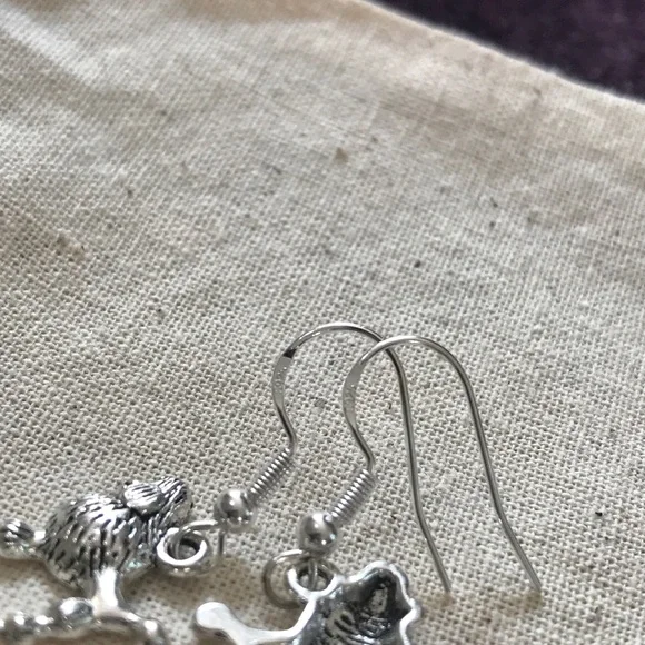 Poodle Silver Earrings Sterling - Picture 4 of 4